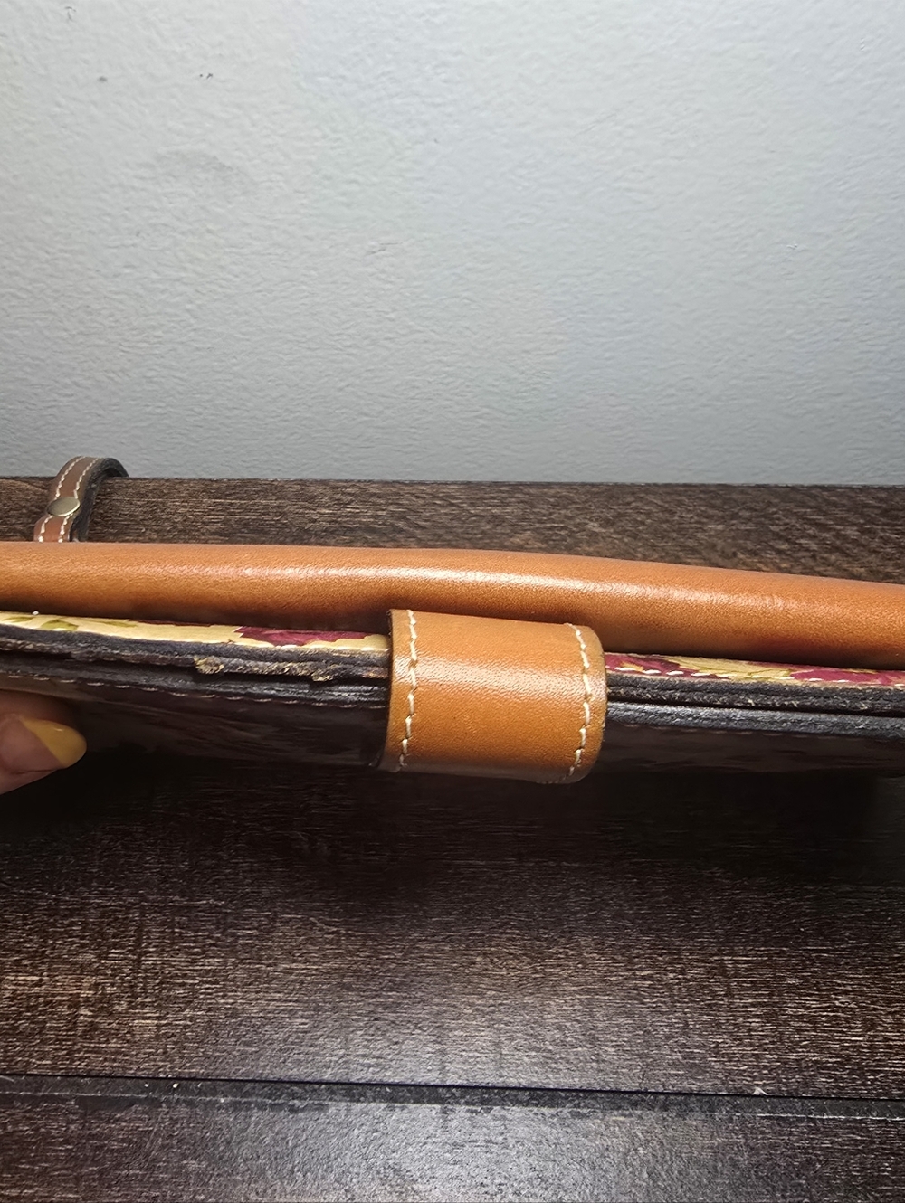 Patricia Nash Antique Prairie Rose Valentia Leather Wristlet Wallet Brown - Picture 14 of 16